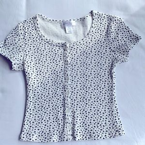 Tilly’s girls white top with black flowers